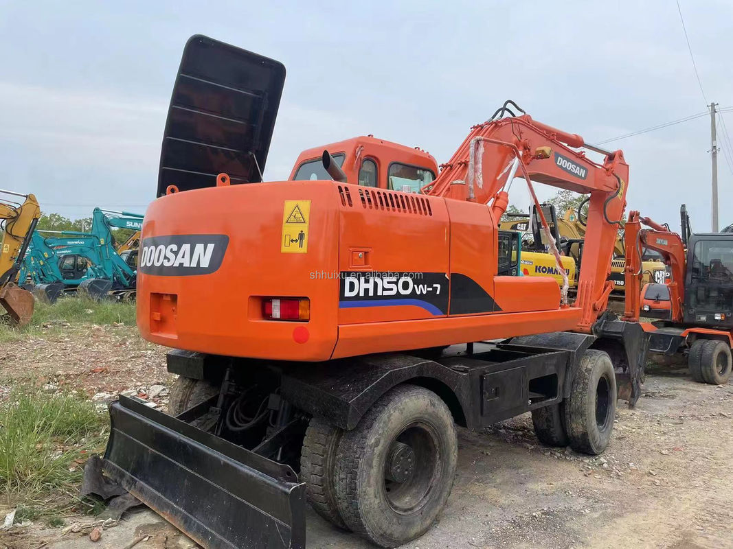 중국 바퀴 발굴기 Doosan 150 두 번째 손 발굴기 무거운 기계 큰 발굴기