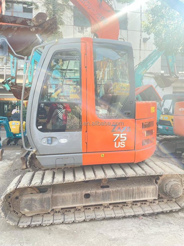 히타치 재고 일본 출처 히타치 ZX75 중고용 수압 크롤러 발굴기/중고용 미니 발굴기 히타치 ZX75 좋은 품질 저렴한 가격